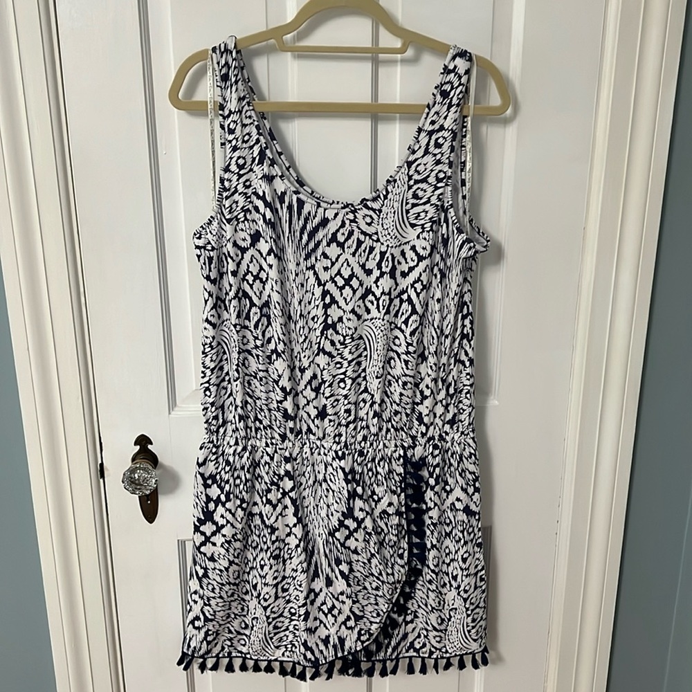 Lilly Pulitzer Blue & White Patterned Skort Romper